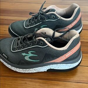 Gray and Coral Athletic Sneakers